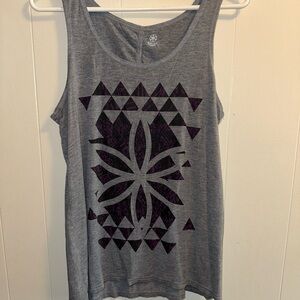 Gaiam - gray and purple tank top - size large